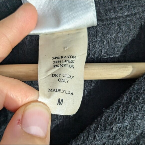 Eileen Fisher Black Linen Button Front Lagenlook Cardigan Women's Size XS - Picture 5 of 5